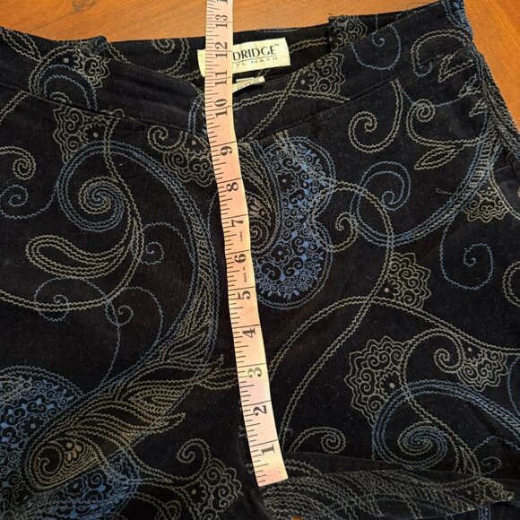 Windridge Sz 10 Women's Black Blue Paisley Boot Cut Pants Jeans - Picture 8 of 12